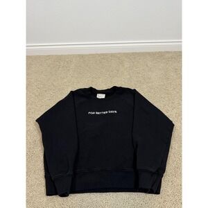 For Days Sweatshirt Womens XS Black For Better Days Graphic Crewneck Fleece